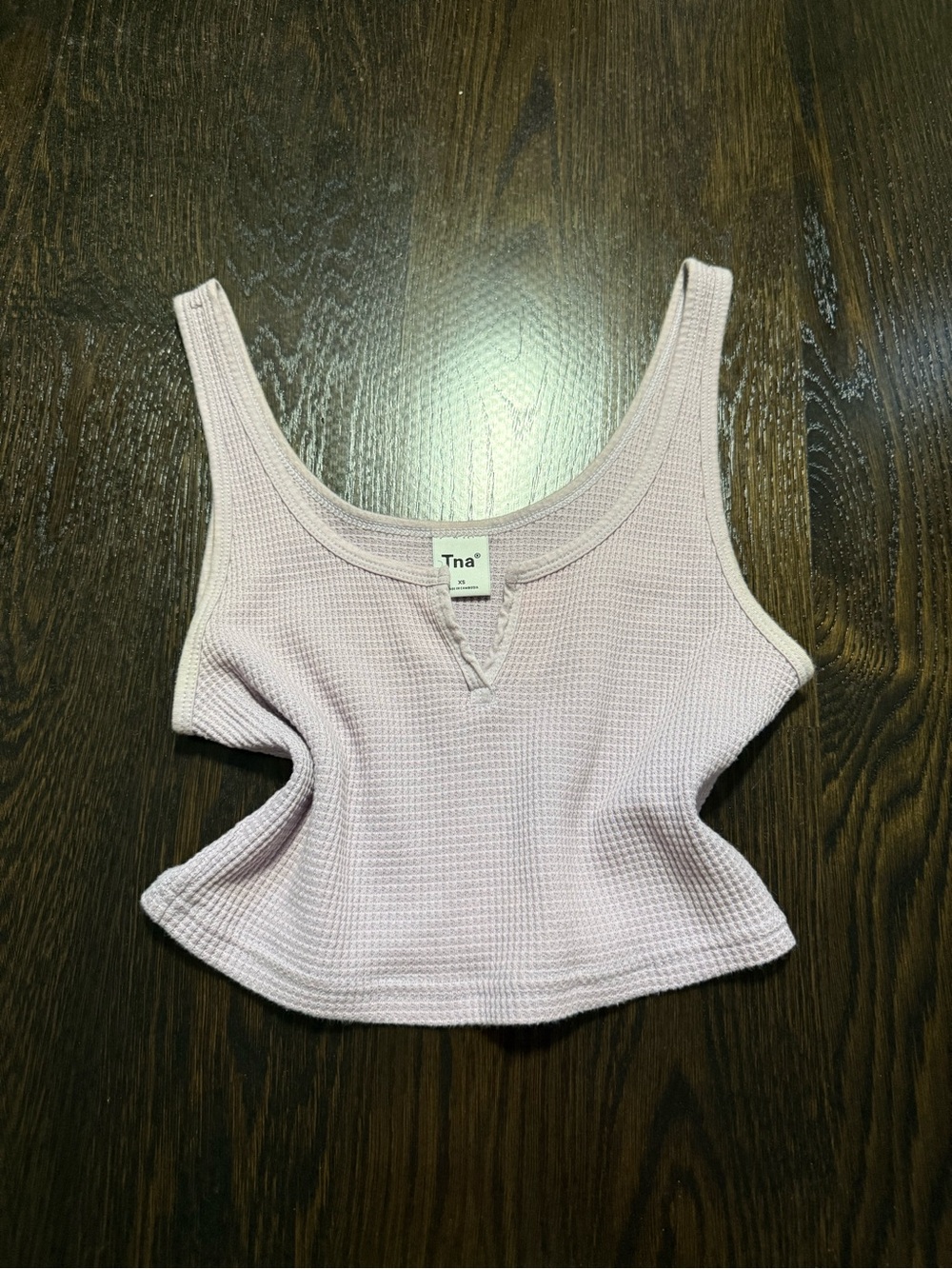 TNA Women's Light purple Waffle Knit Tank Top